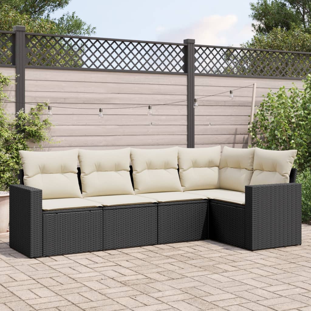 Salon De Jardin VidaXL Salon De Jardin 5 Pcs Avec Coussins Mobilier De Patio Meubles D'Extérieur