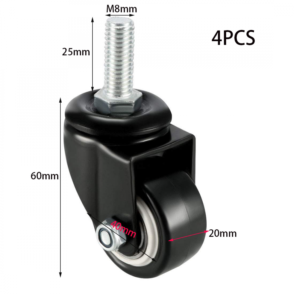 Roulettes Pivotantes De 50 Mm, Lot De 4 Roulettes De Meubles Robustes