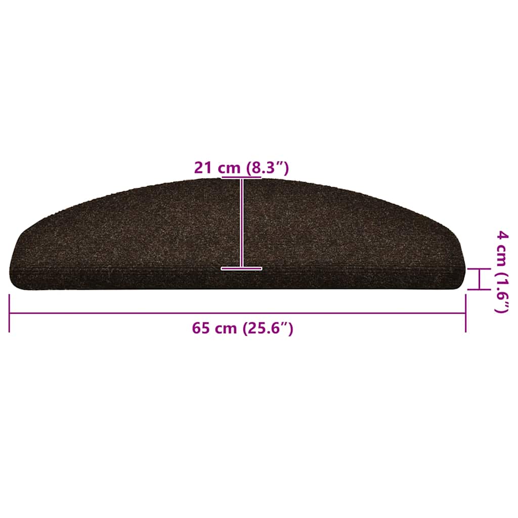 Tapis d'escalier autocollant 30 pcs | Paillasson d'escalier | Tapis de marche marron 65x21x4 cm CFW382773 - 8