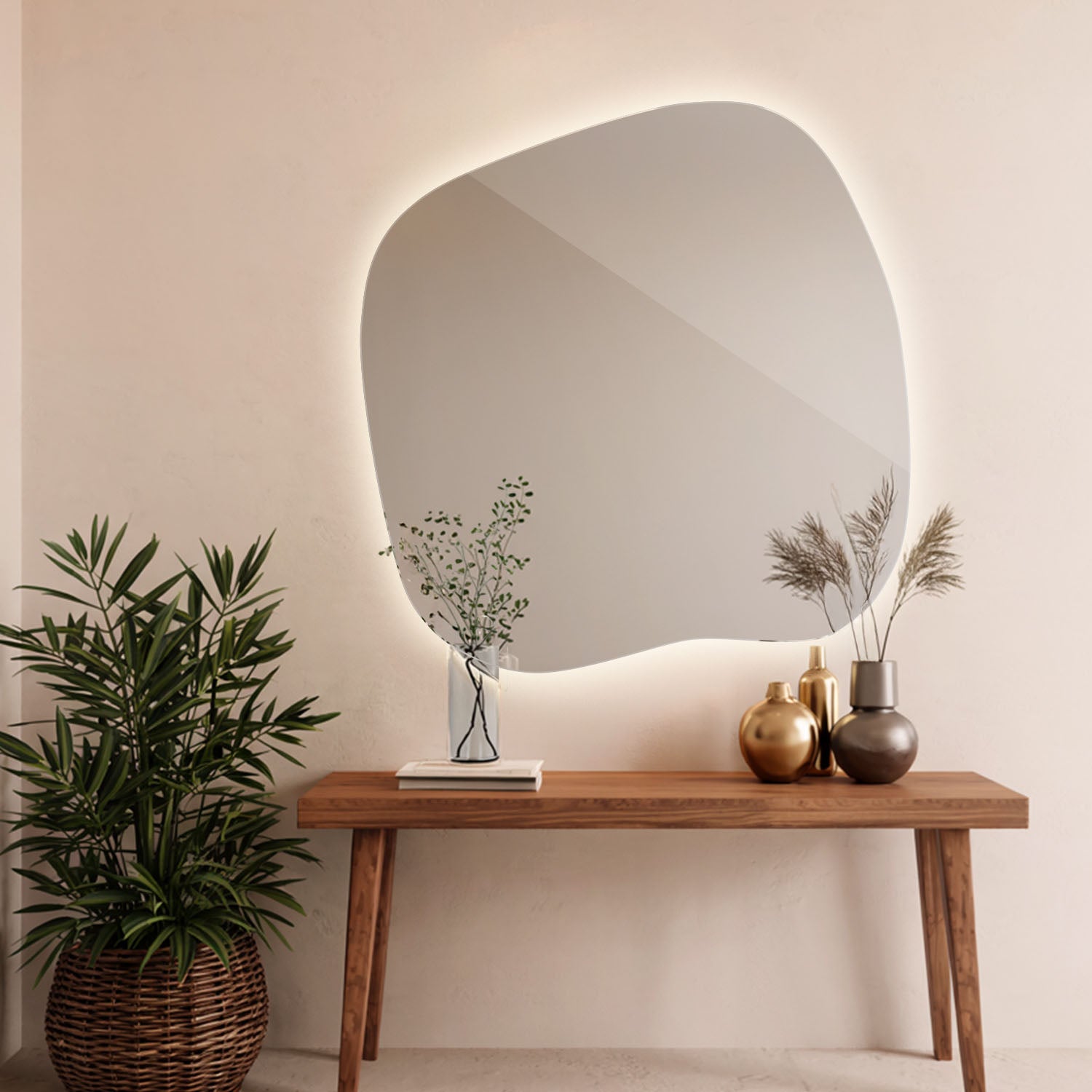 Dekoracyjne Lustro Łazienkowe Premium Podświetlane LED - ciepła barwa - 57x57,7 cm - TULUP - 7