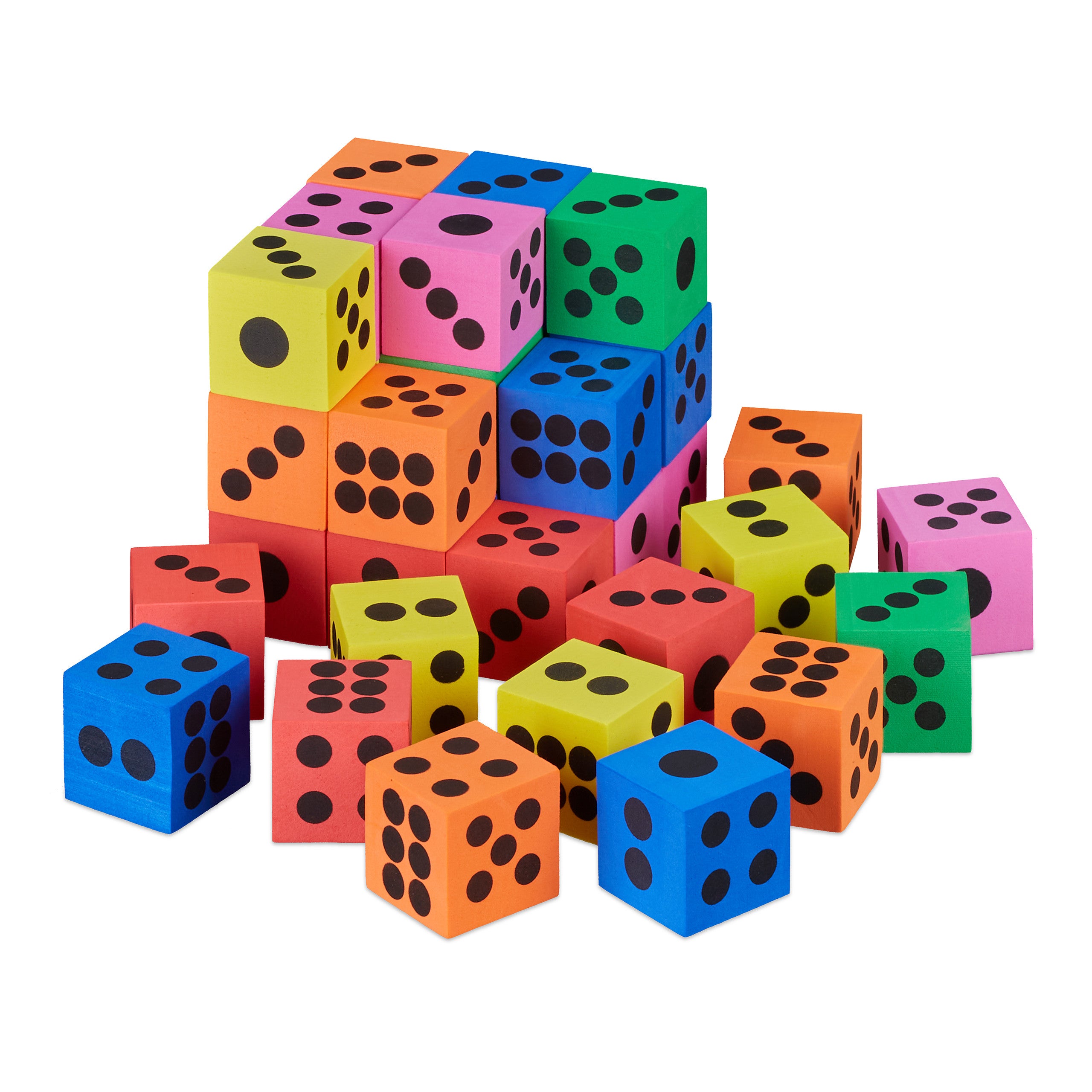 144 x cubes silencieux, H x L x P : 4 x 4 x 4 cm, maternelle ...