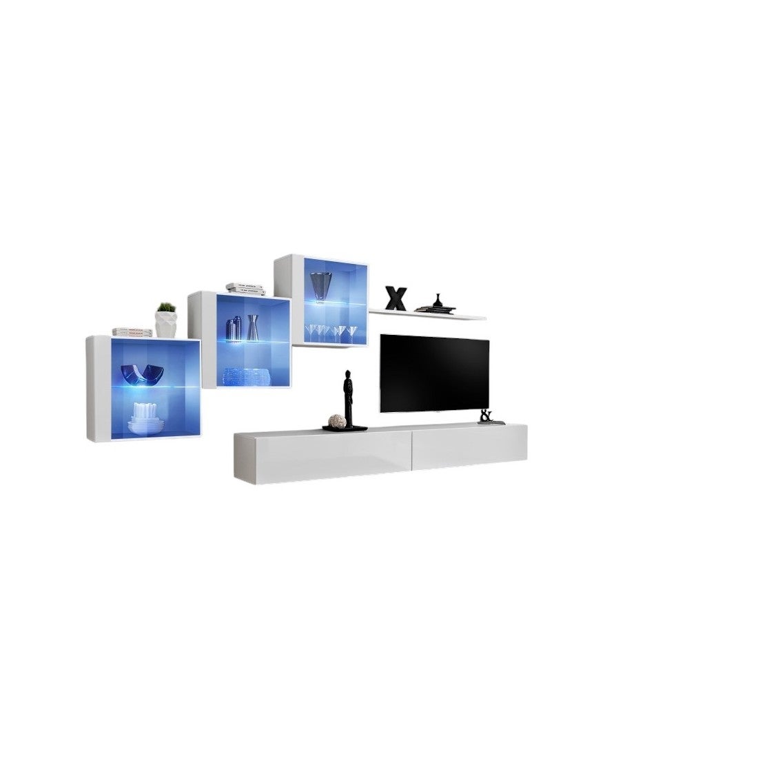 Ensemble meubles de salon SWITCH XX design, coloris blanc brillant ...
