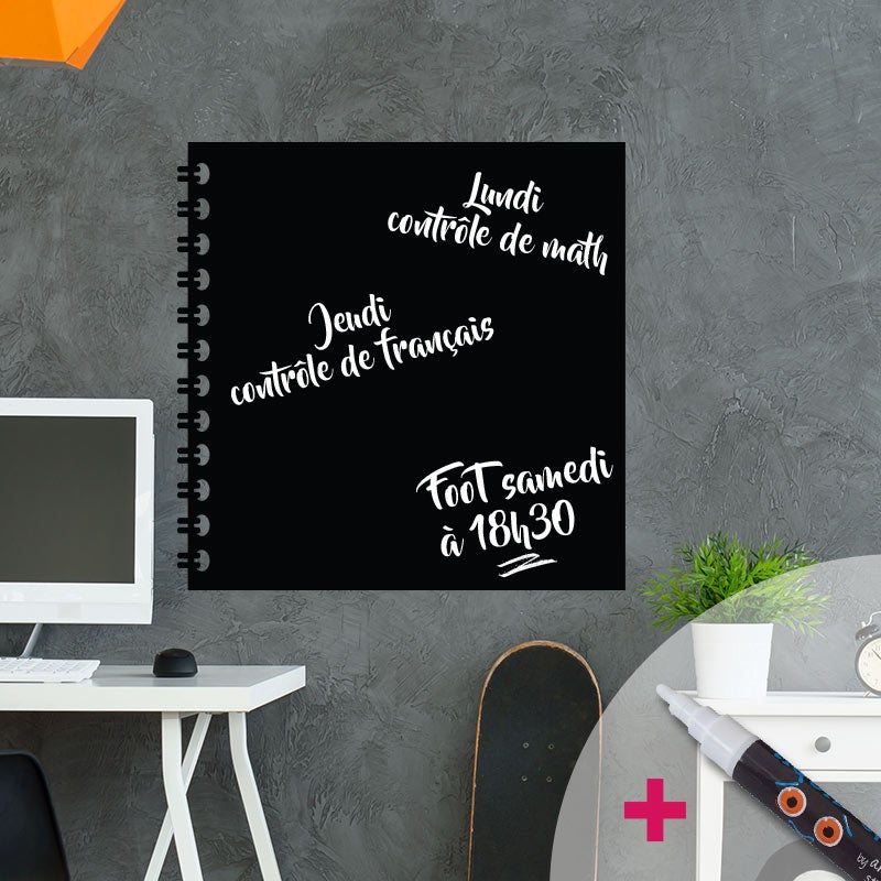 Adesivo lavagna taccuino + bianco gesso liquido - Sticker adesivo - adesivi murali - 65x65cm - 4