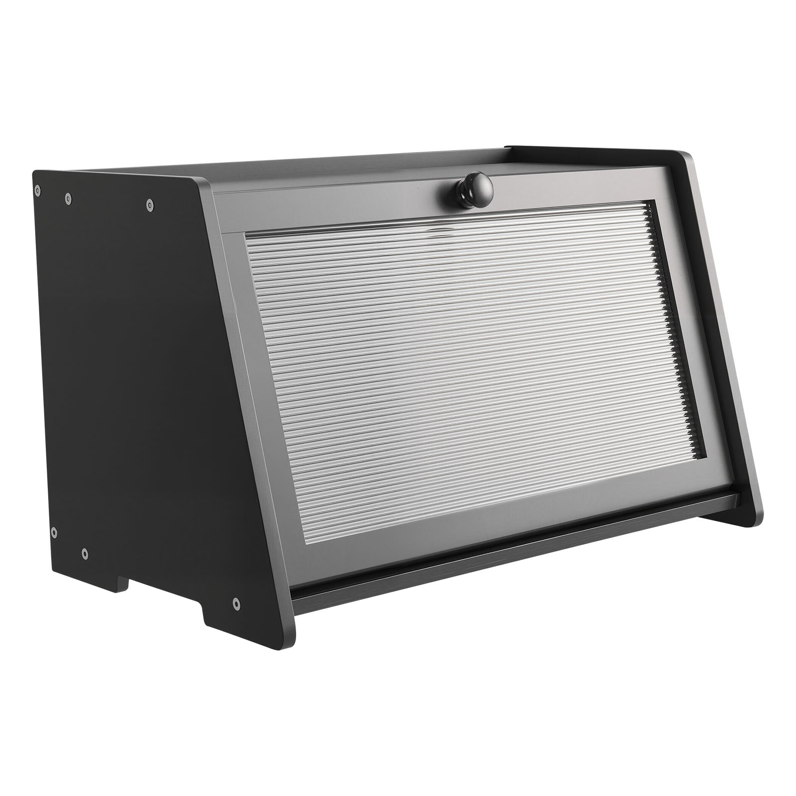 Caja para Pan VEVOR de 1 Nivel para Encimera de Cocina, Estilo Rústico, con Panel de Puerta Corrugado de Acrílico, Color Negro - 9