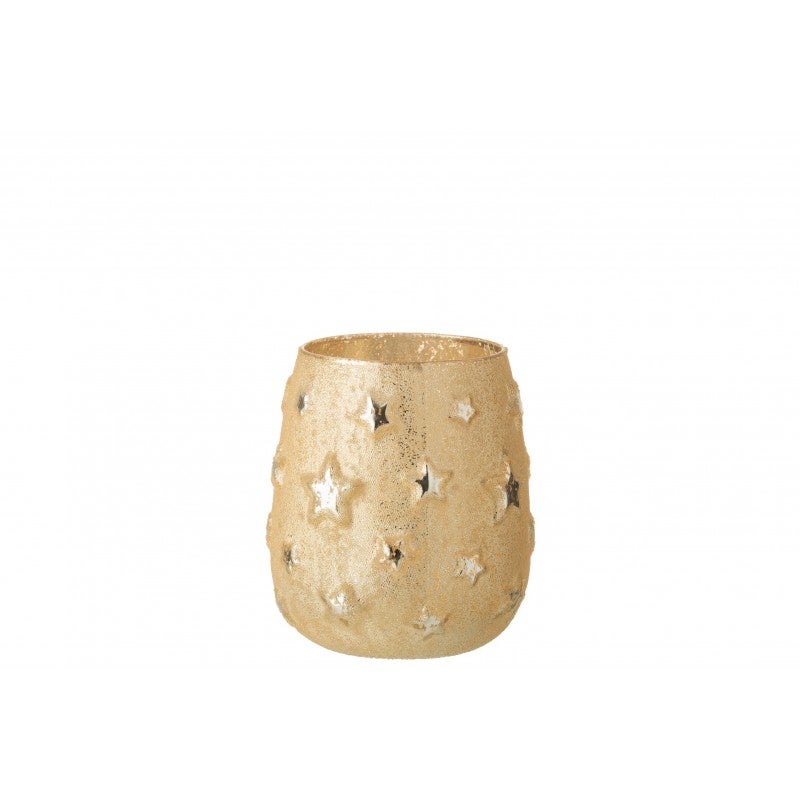 Vaso per candele in vetro a mosaico viola