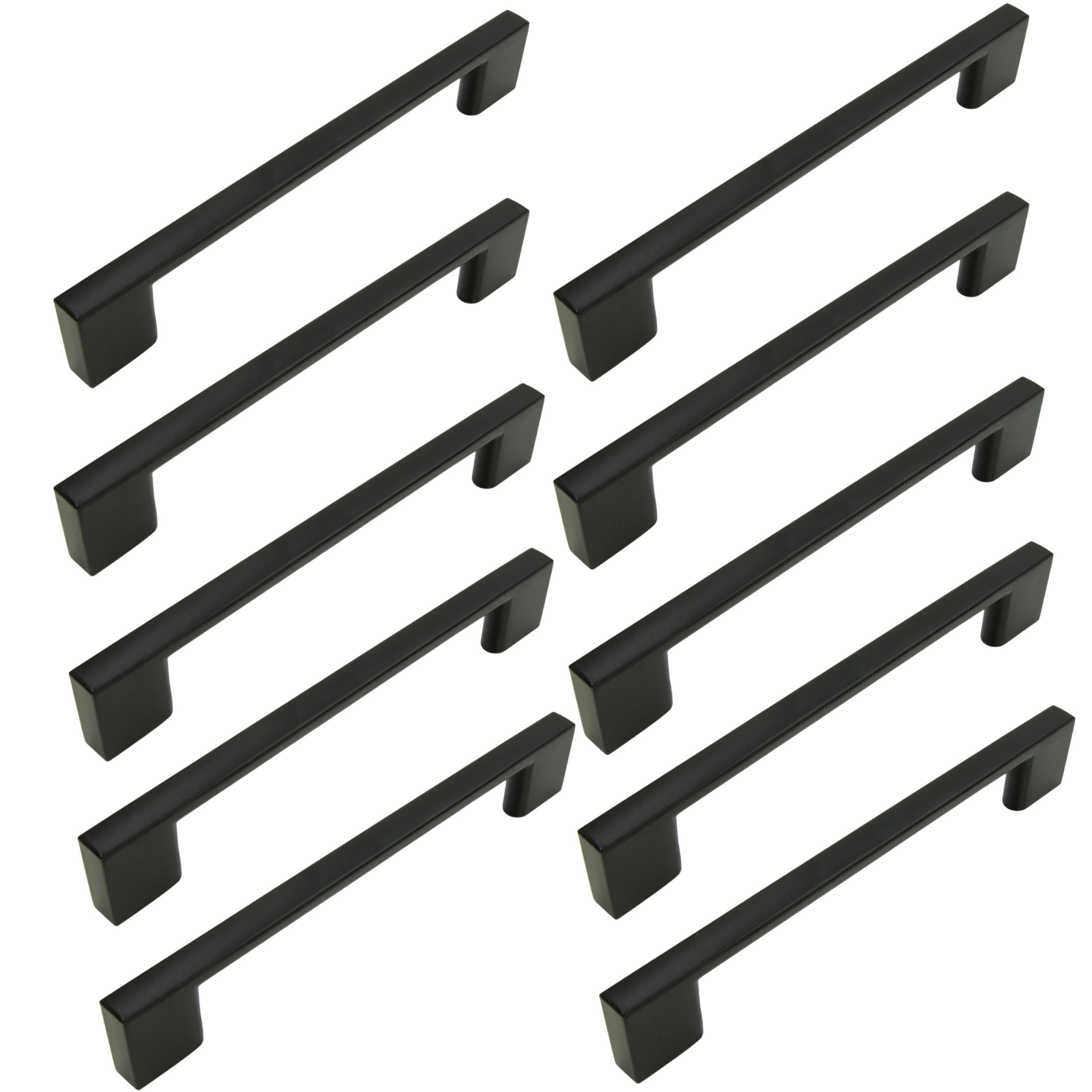 10 x Uchwyt meblowy czarny 128 mm metalowy