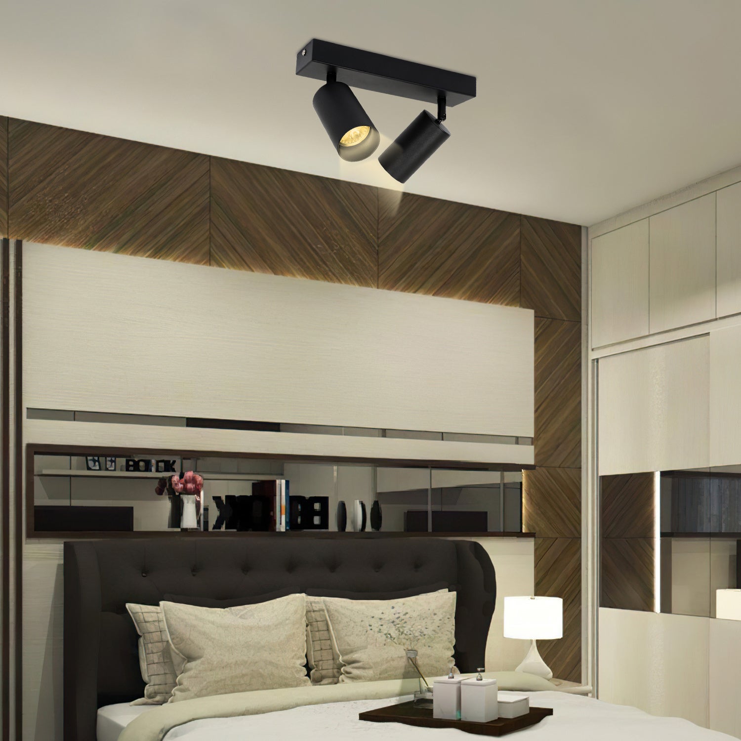 2 Spots de Plafond Orientables - Double Tube Réglable - Éclairage d'Ambiance pour Salon et Chambre - 9