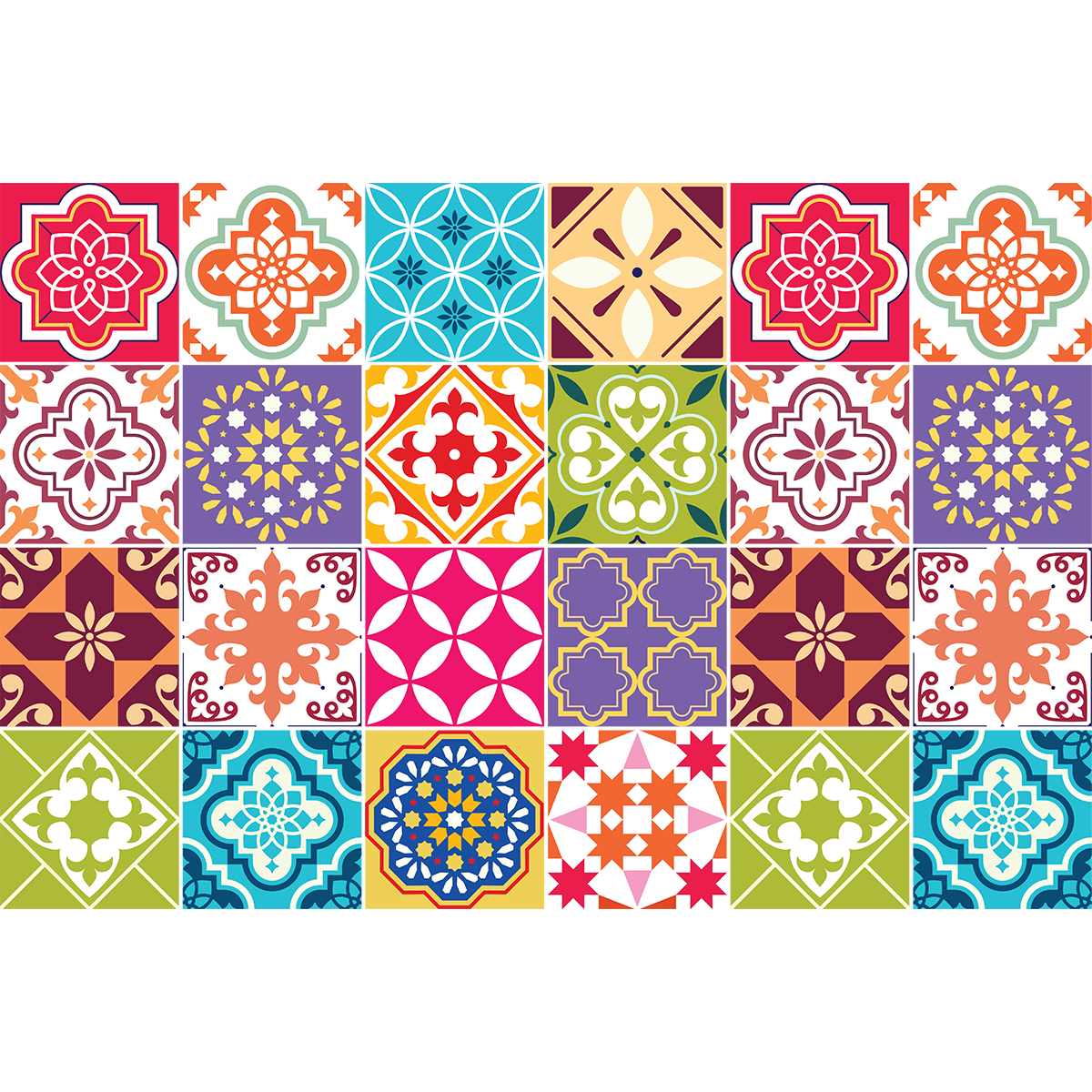 24 adesivi piastrelle di cemento azulejos bastiano - Sticker adesivo - adesivi murali - 24stickers15x15cm - 2