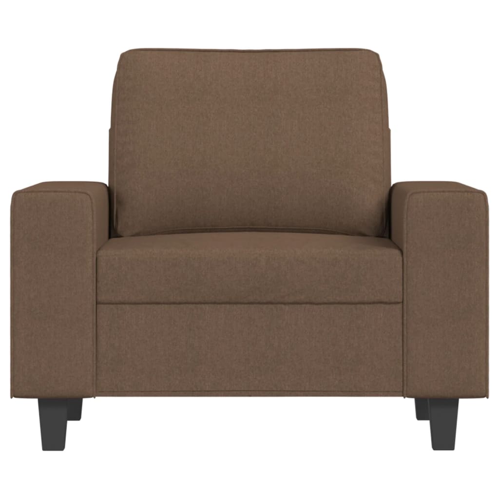 Fauteuil avec repose-pied Marron 60 cm Tissu - 4