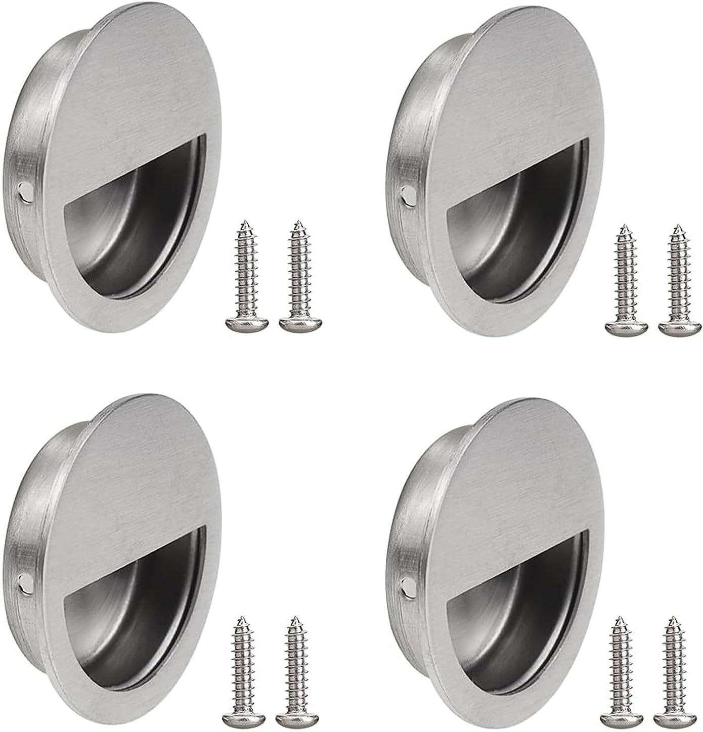 4 Pièces Poignée Ronde de Porte Coulissante en Acier Inoxydable ...