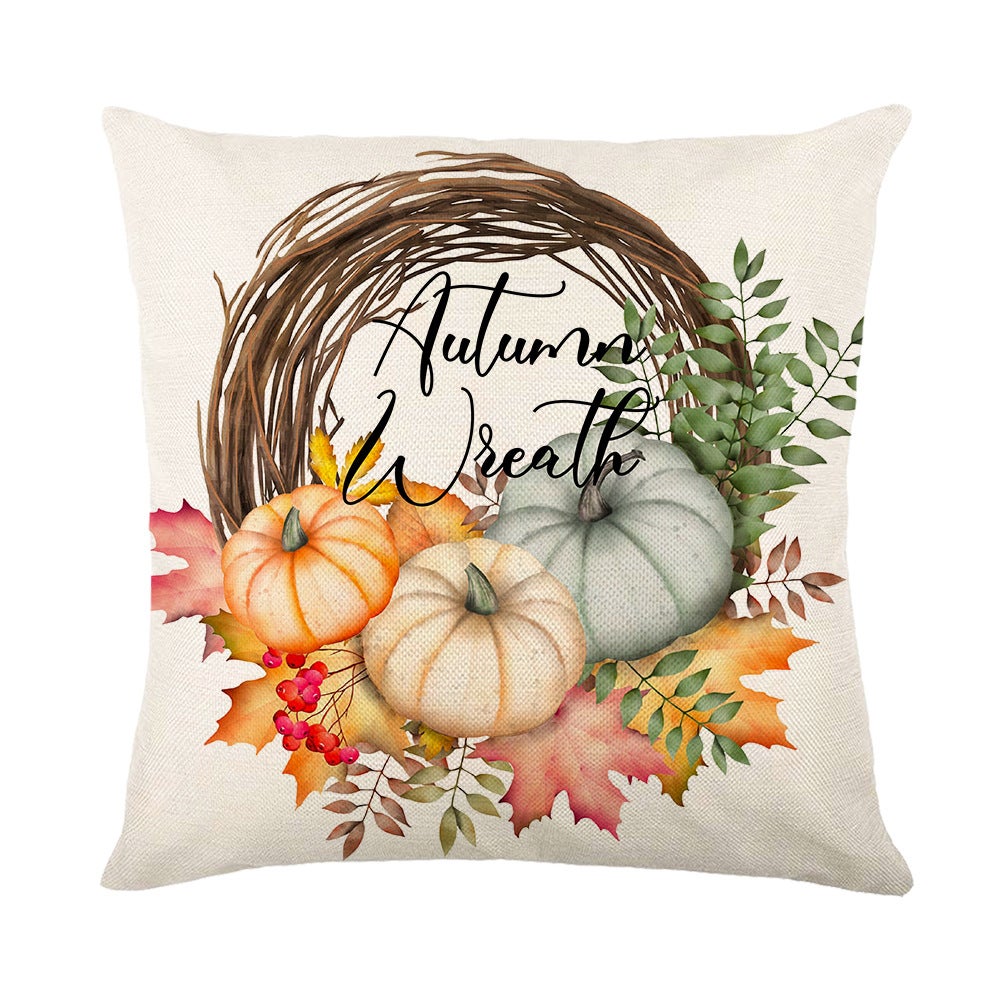 Lot de 4 housses de coussin décoratives citrouilles 45 x 45 cm, pour Thanksgiving, pour canapé, salon, chambre, jardin, décoration d'intérieur - 3