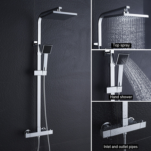 Système de Douche Carré Colonne de Douche avec Mitigeur Colonne de Douche Thermostatique Système de Douche Corps en Laiton Leroy Merlin Les bons plans des petits projets avant l'été