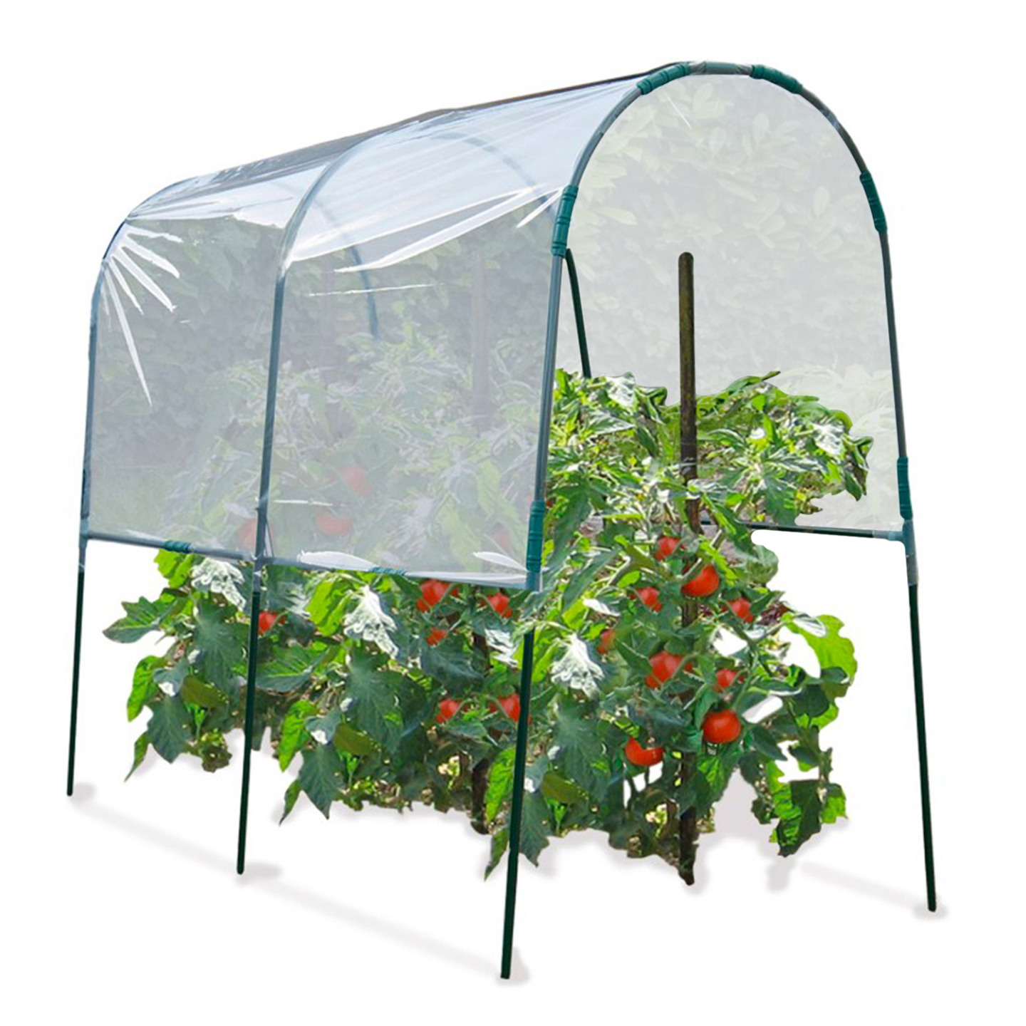 Serre à tomates de jardin 200 x 120 x 170 cm avec bâche transparente + arceaux en acier - 3