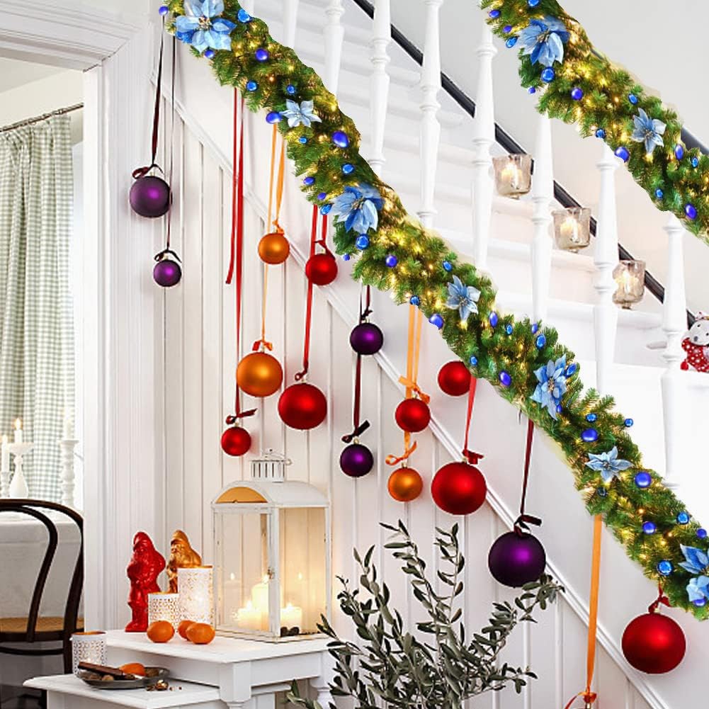 Couronne De Noël Artificielle Pour Extérieur, Couronne De Noël Pour Balcon, Fête, Cheminée, Blanc