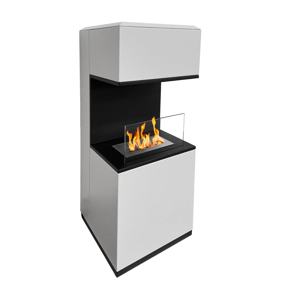 Chimenea de bioetanol de suelo OSLO White H100 de acero – Diseño ...
