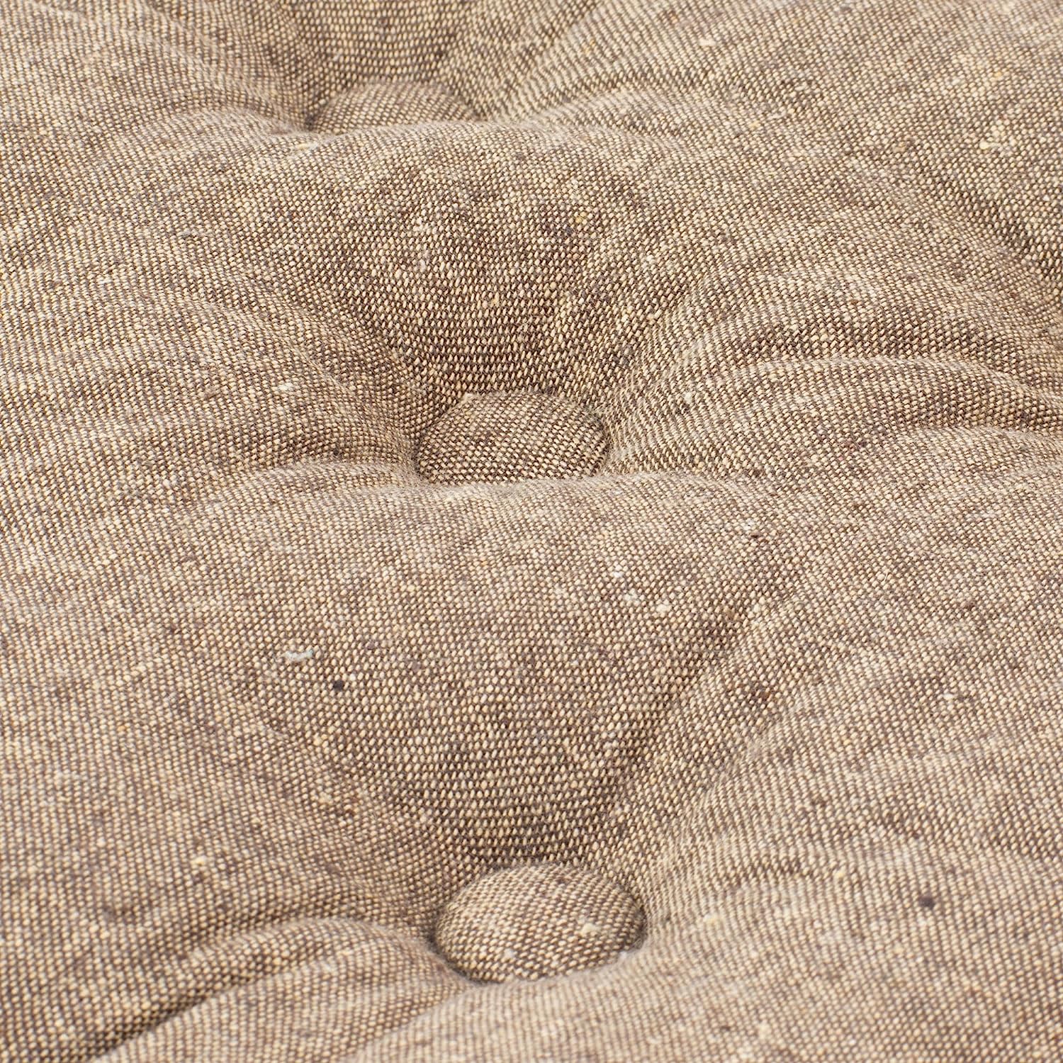 Cojín de suelo (40 x 40 cm) marrón jaspeado - 4