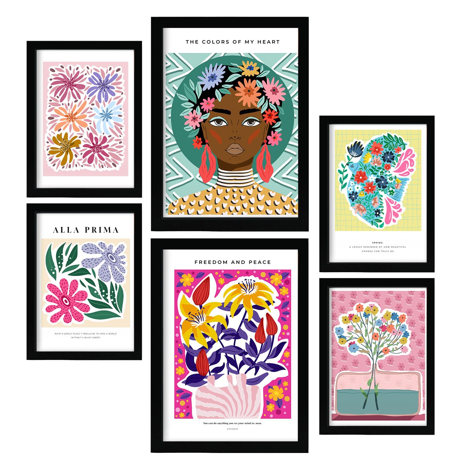 Nacnic lámina poster de oasis galería de arte abstracta cuadros decorativos para tu salón dormitorio hogar estampados a4 y a3 con marco negro