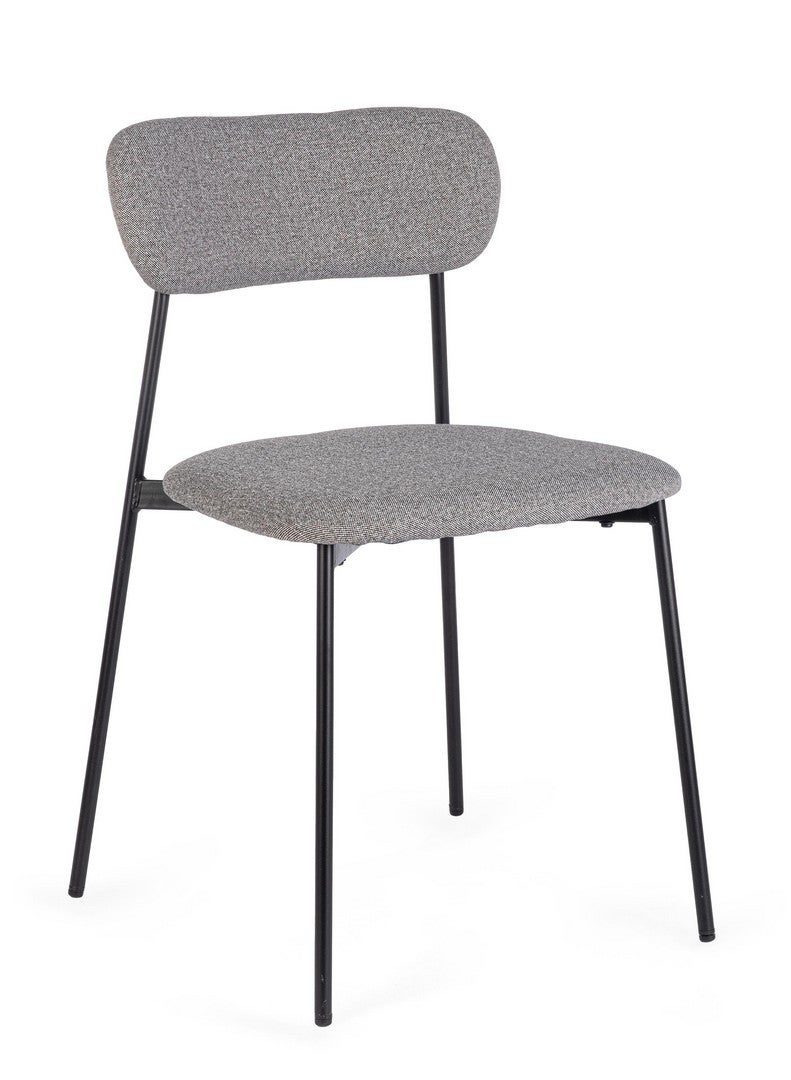 Zestaw 2 krzeseł do jadalni z włókna syntetycznego, ciemnoszary