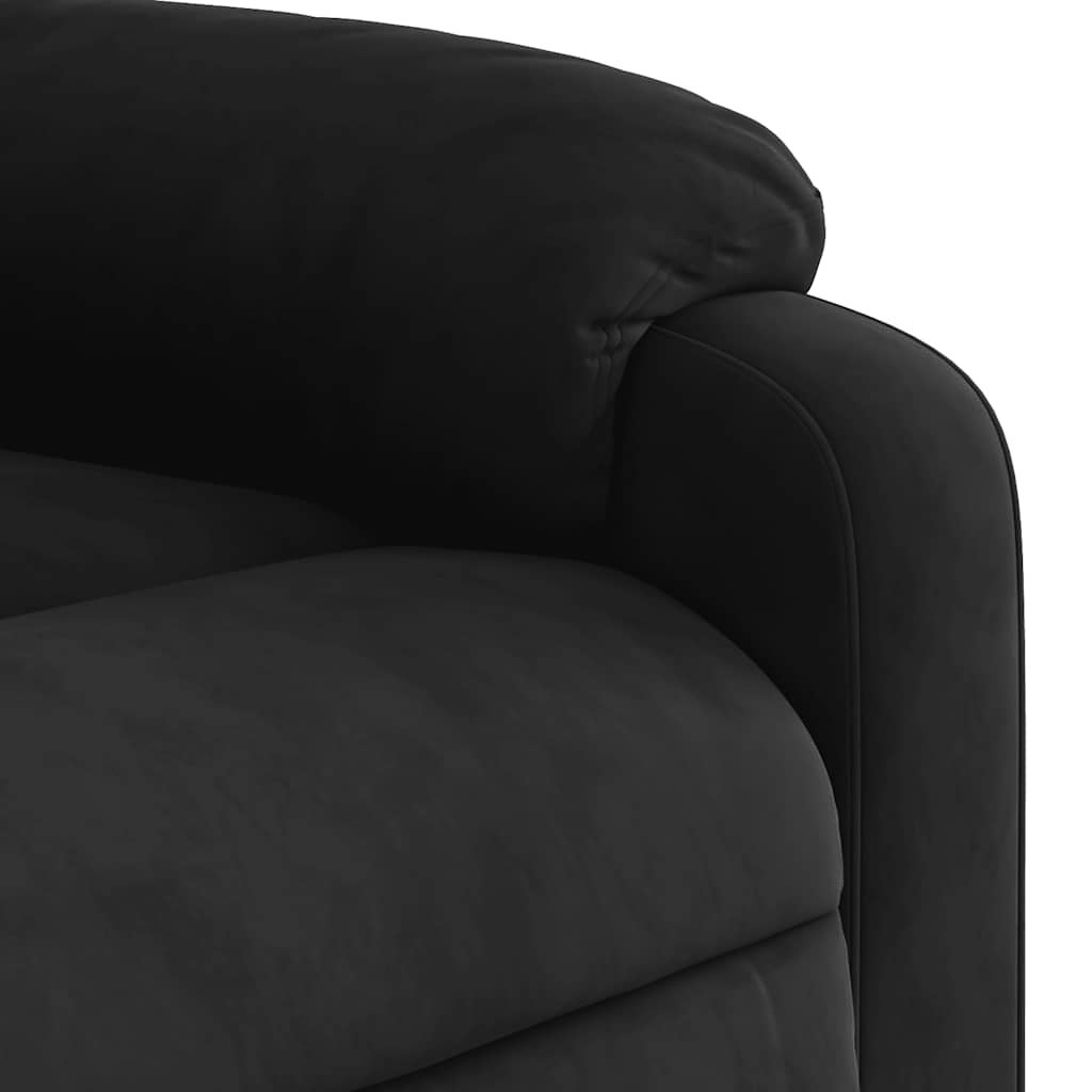 Fauteuil de Salon，Chaise，Fauteuil inclinable de massage noir tissu microfibre - 9