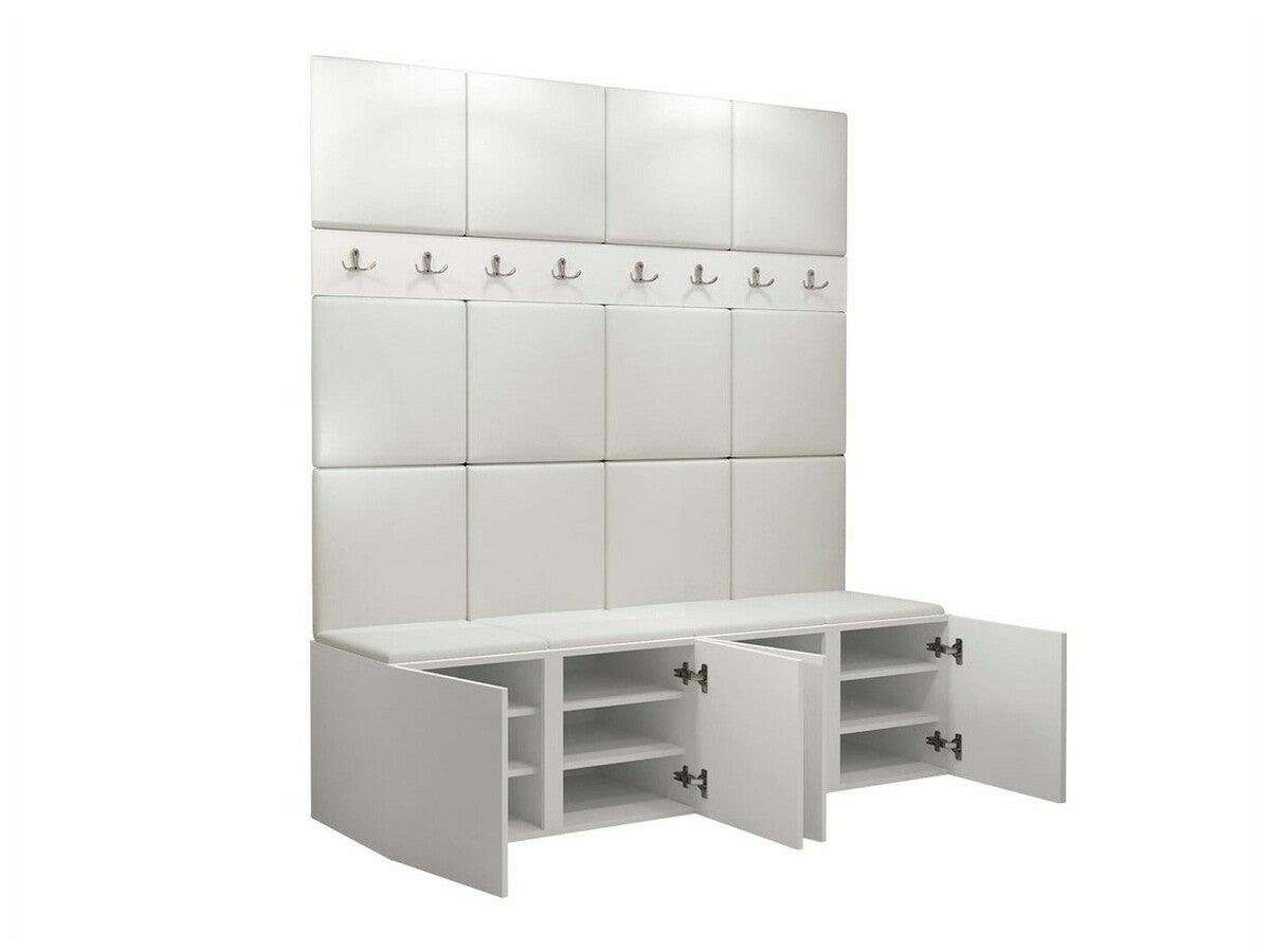 Conjunto para corredor Hartford 268, 186x168x46cm, Grafite, Placa de aglomerado laminado, Tecido, Montado nas parede, Colocado - 4