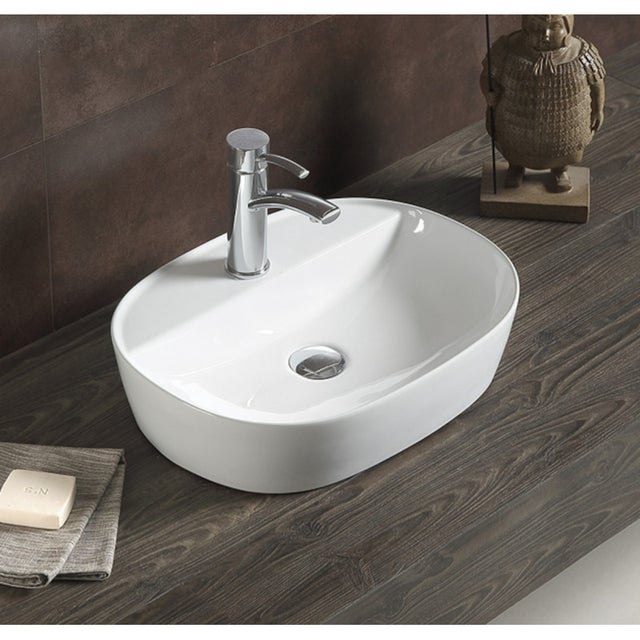 Swiss Aqua Technologies Infinitio lavabo da appoggio 60 x 40 x 12,5 cm senza troppopieno, bianco (SATINF6040)
