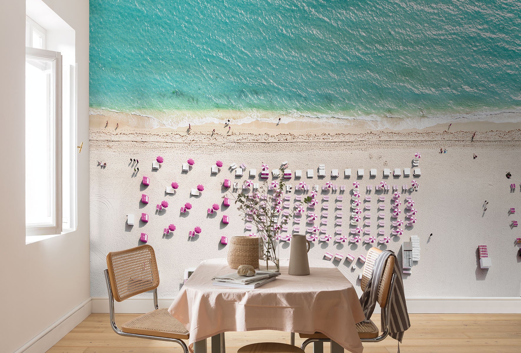 Fototapeta plaża beżowymIturkusowym - 400 x 250 cm - SANDERS &amp; SANDERS
