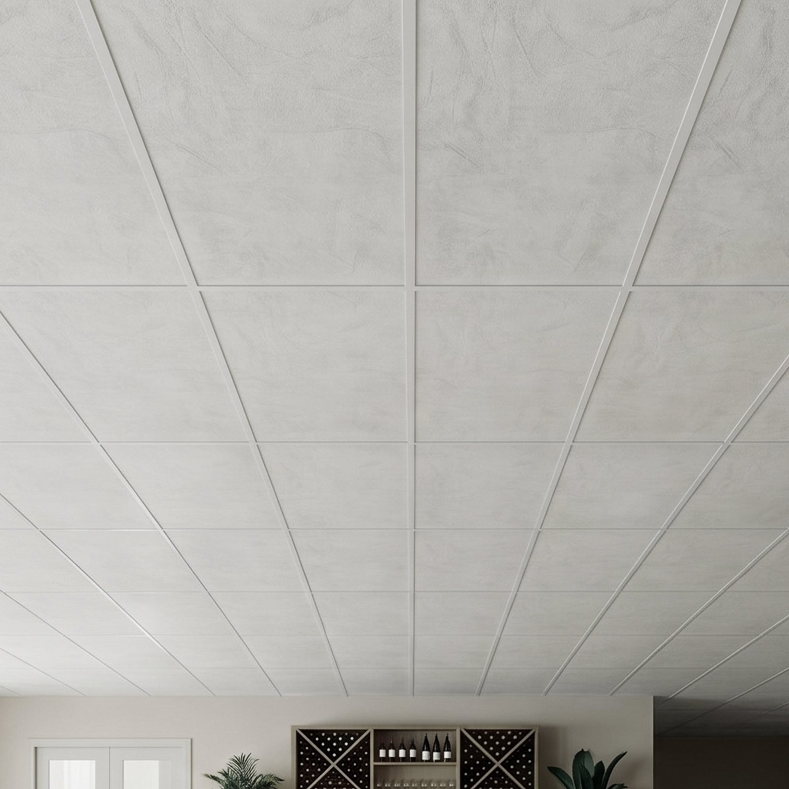 Paneles de techo VEVOR de PVC, 605 x 1210 mm, lote de 10; paneles decorativos para techo suspendido con efecto mármol blanco - 8