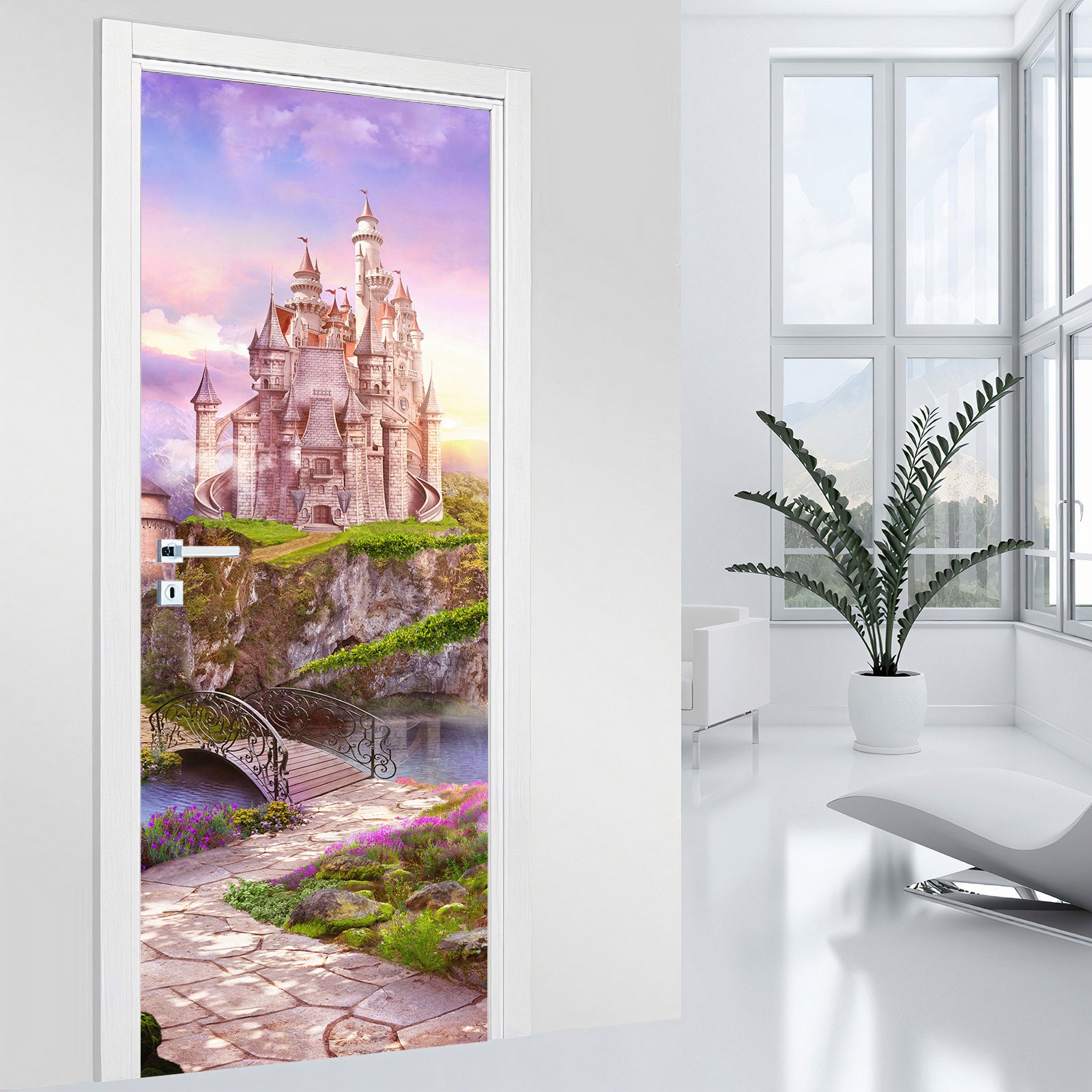 Pegatinas decorativas para puertas - Castillo encantado - Adhesivo ...