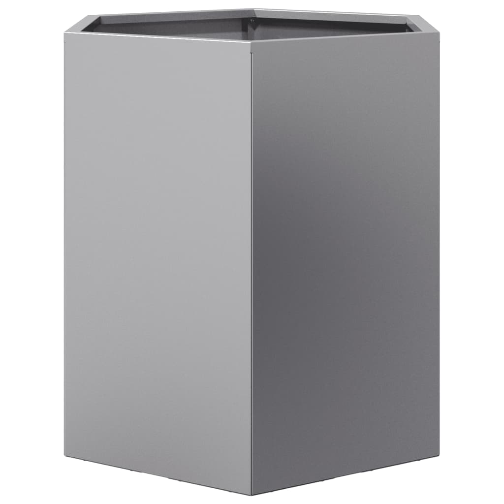 Maison Exclusive - Jardinera hexagonal acero inoxidable 46x40x45 cm - 4