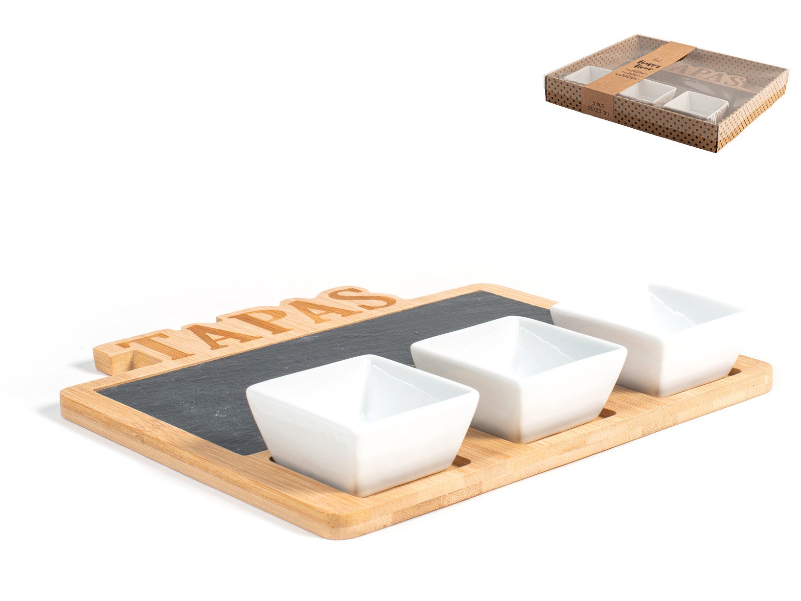Plateau Apéritif Sapin 3 Coupelles – Ardoise Et Céramique, Idéal Pour Dips, Snacks, Noël Ou Toute L'Année – Moritz & Moritz