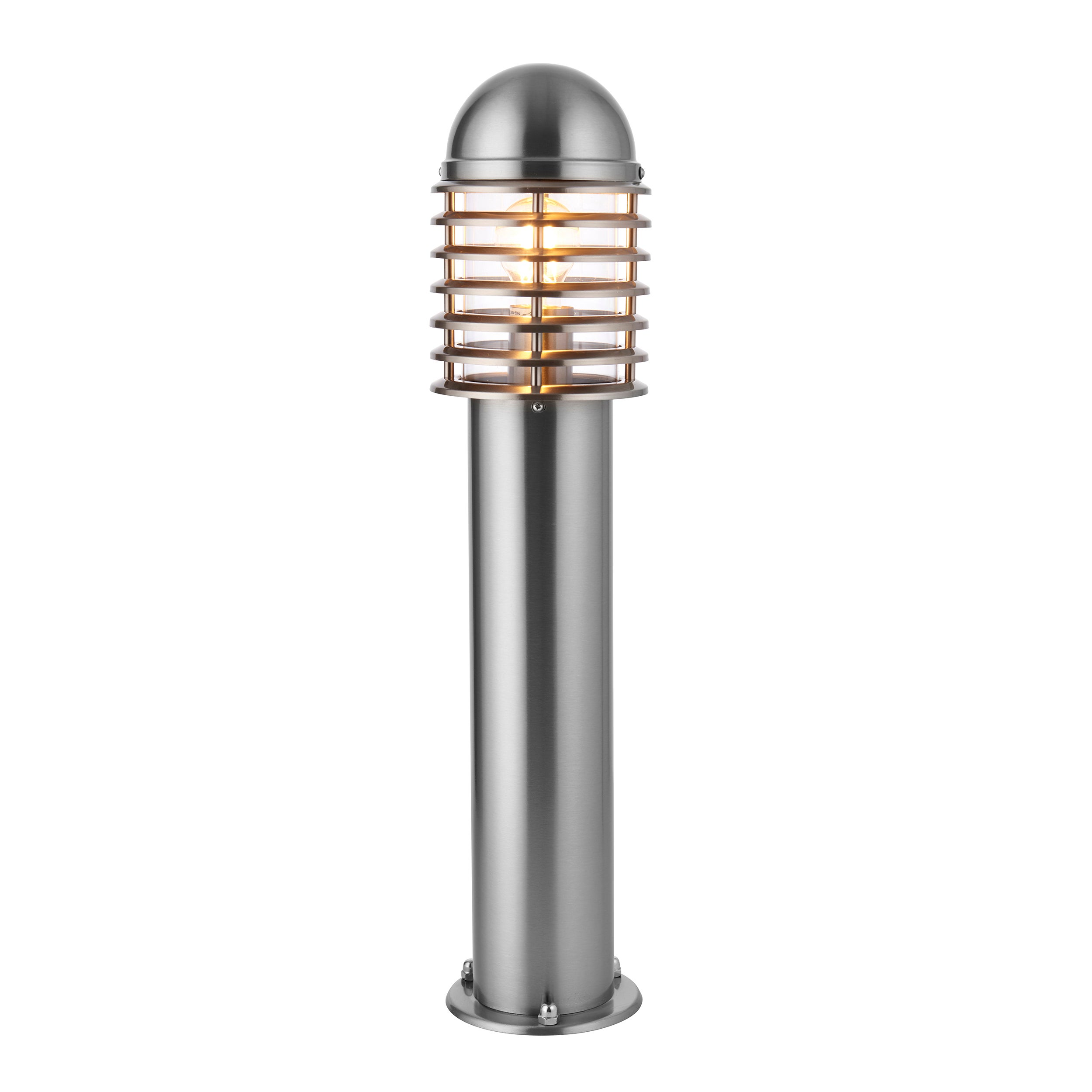 Lampa ogrodowa stojąca portowy LOUVRE srebrna 1xE27x60W metal wym:65x15x15cm IP44 Endon