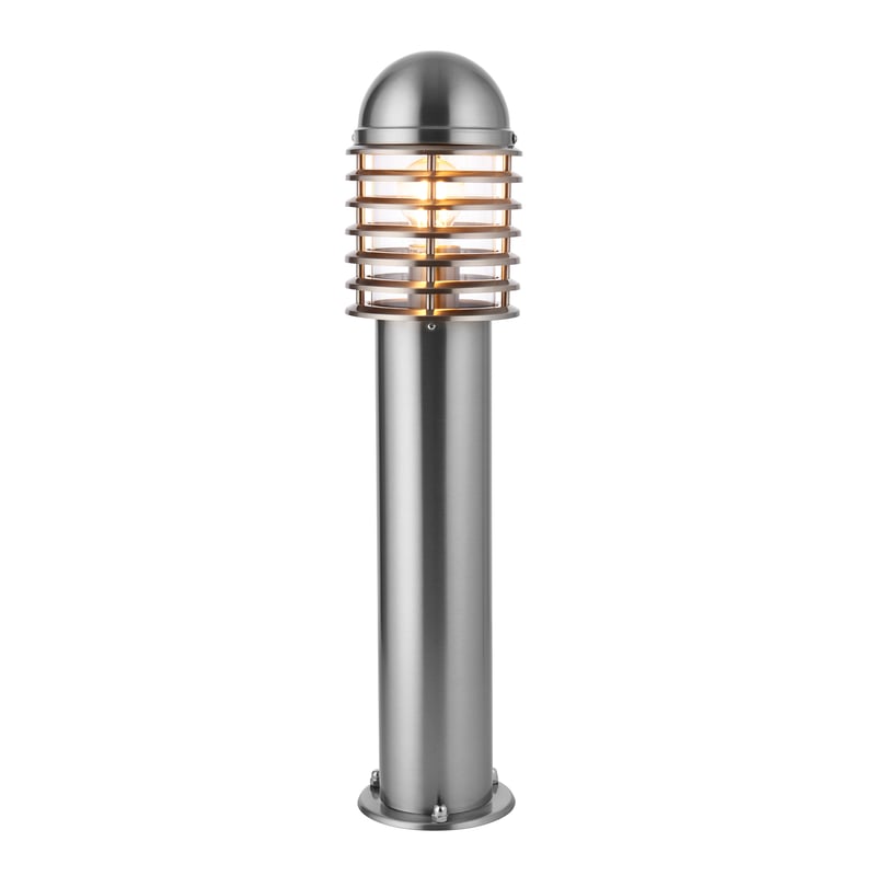 Lampa ogrodowa stojąca portowy LOUVRE srebrna 1xE27x60W metal wym:65x15x15cm IP44 Endon