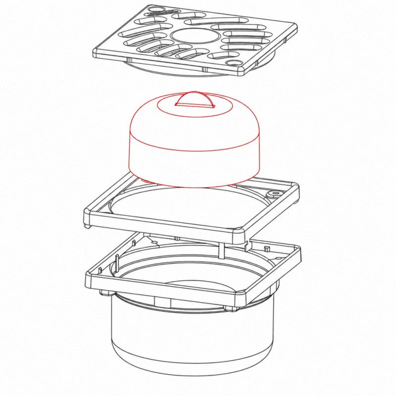 Cloche pour bonde siphonnette NICOLL et caniveau bas, PVC blanc - 5