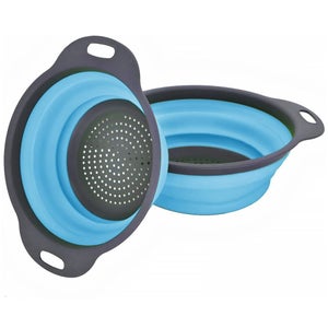 Scolapasta Pieghevole E Estensibile Per Cucina - Verde - 5 Litri - Fori Scolafrutta E Pasta