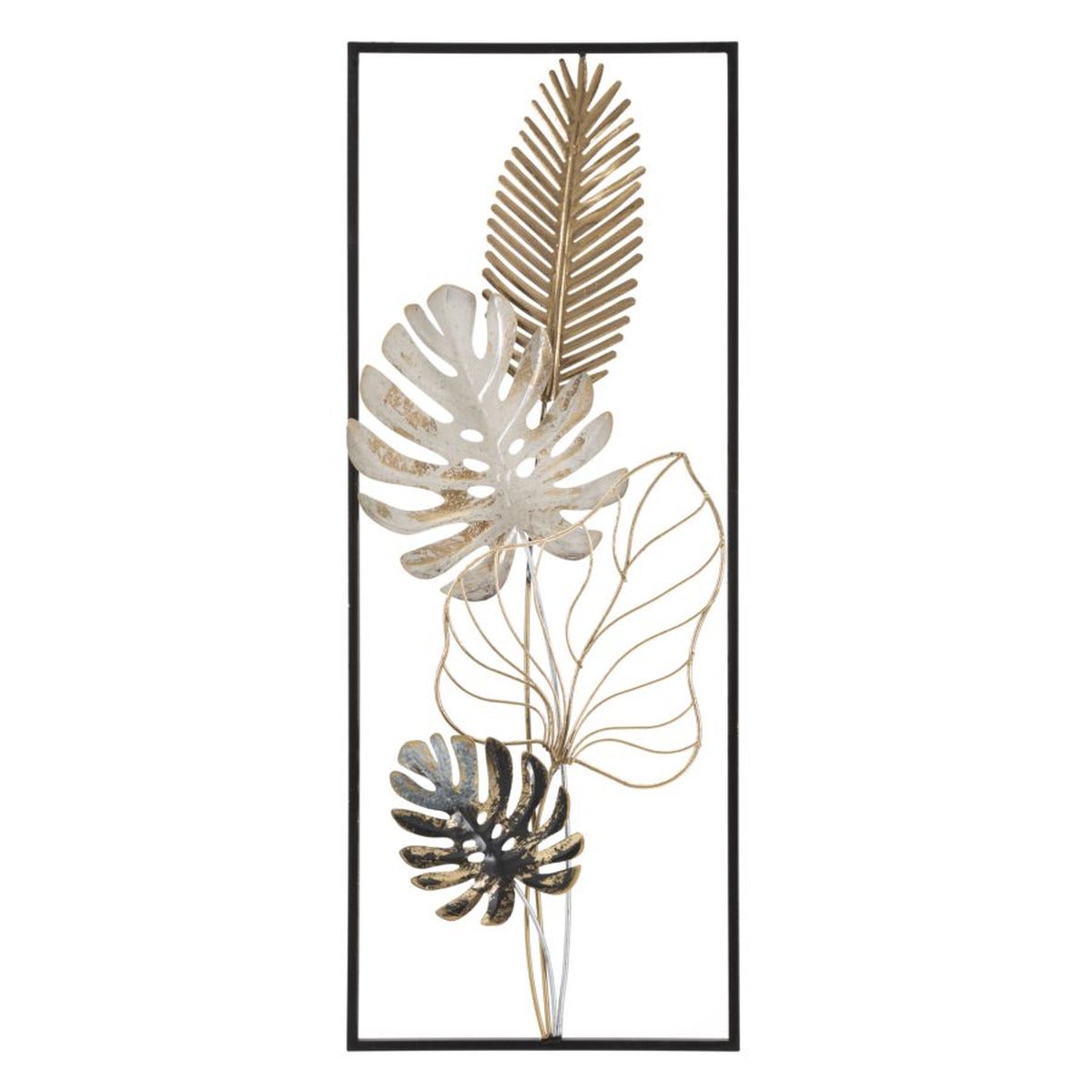 Metalowa Dekoracja 3D Liść 48, Metal, Wielokolorowy, Seven Design
