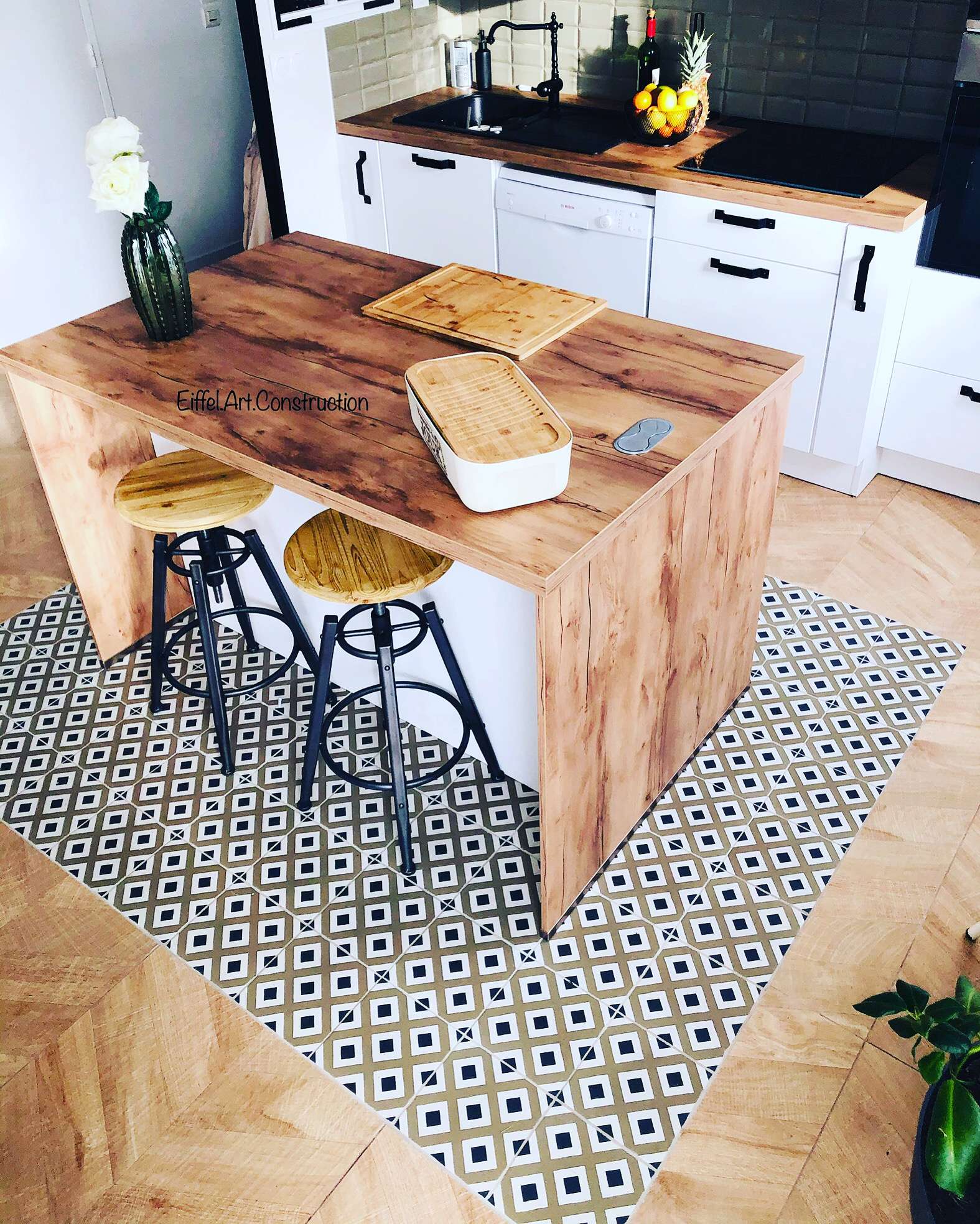 Carrelage sol / mur effet bois design chevron 60x120 cm ARTWOOD CHEVRON NATURAL(vendu par boite de 1.44m2) - 2