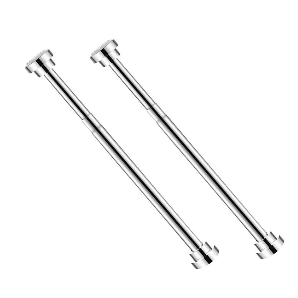 Barra de armario retráctil, sin necesidad de taladro, tubo de acero inoxidable de 22 mm, ajustable de 55 a 85 cm, 2 piezas