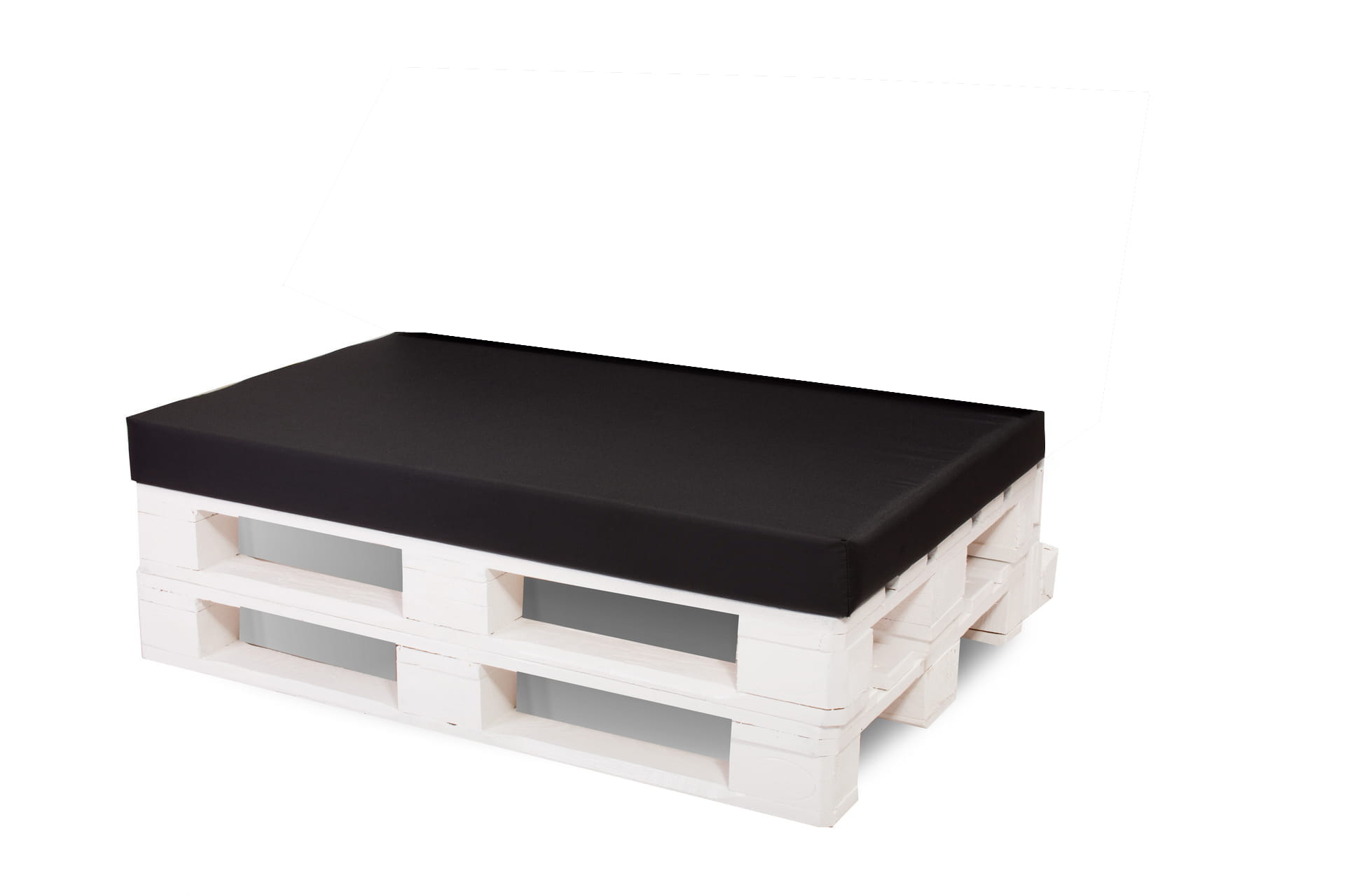 Cojin palé 120x40x10cm asiento, cojin palé negro, cojin muebles jardin, cojin jardin, cojin palé plano, muebles palé