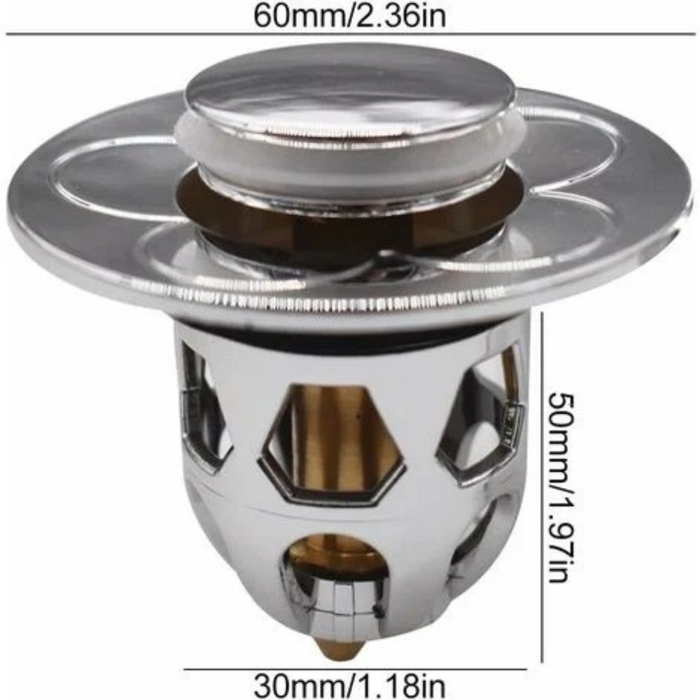 Filtro di scarico Pop-Up in acciaio inossidabile tappo universale per lavabo da bagno raccoglore per capelli filtro per lavabo tappo di scarico per lavabo  13
