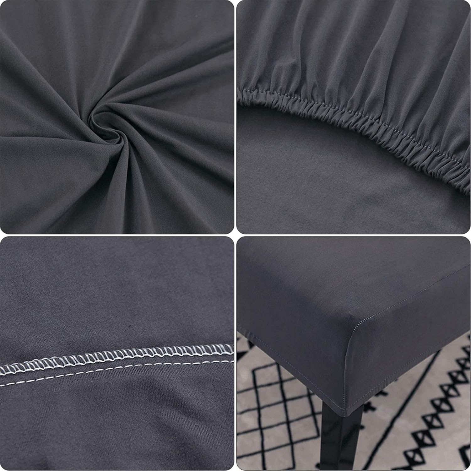 Conjunto de capas elásticas para cadeiras, 6, capa protetora universal, removível, lavável e durável para cadeiras de jantar, para casa e hotel - 5