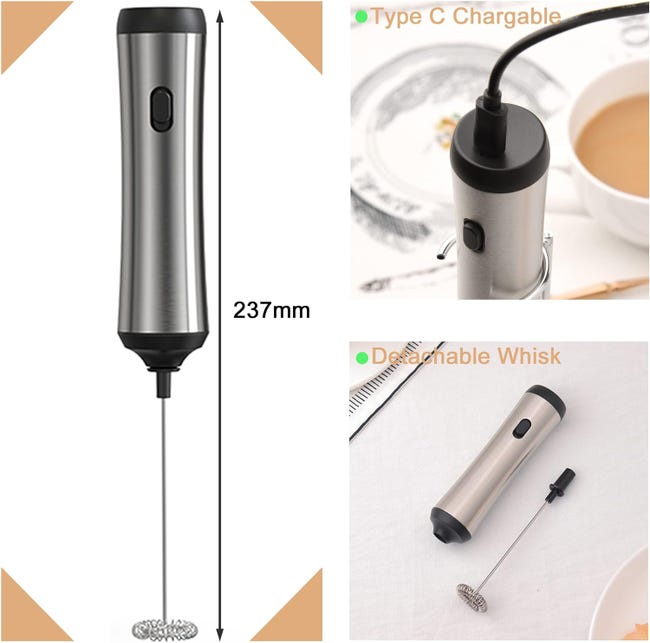 Montalatte elettrico, montalatte ricaricabile tramite USB, potente Montalatte elettrico, montalatte ricaricabile tramite USB, potente