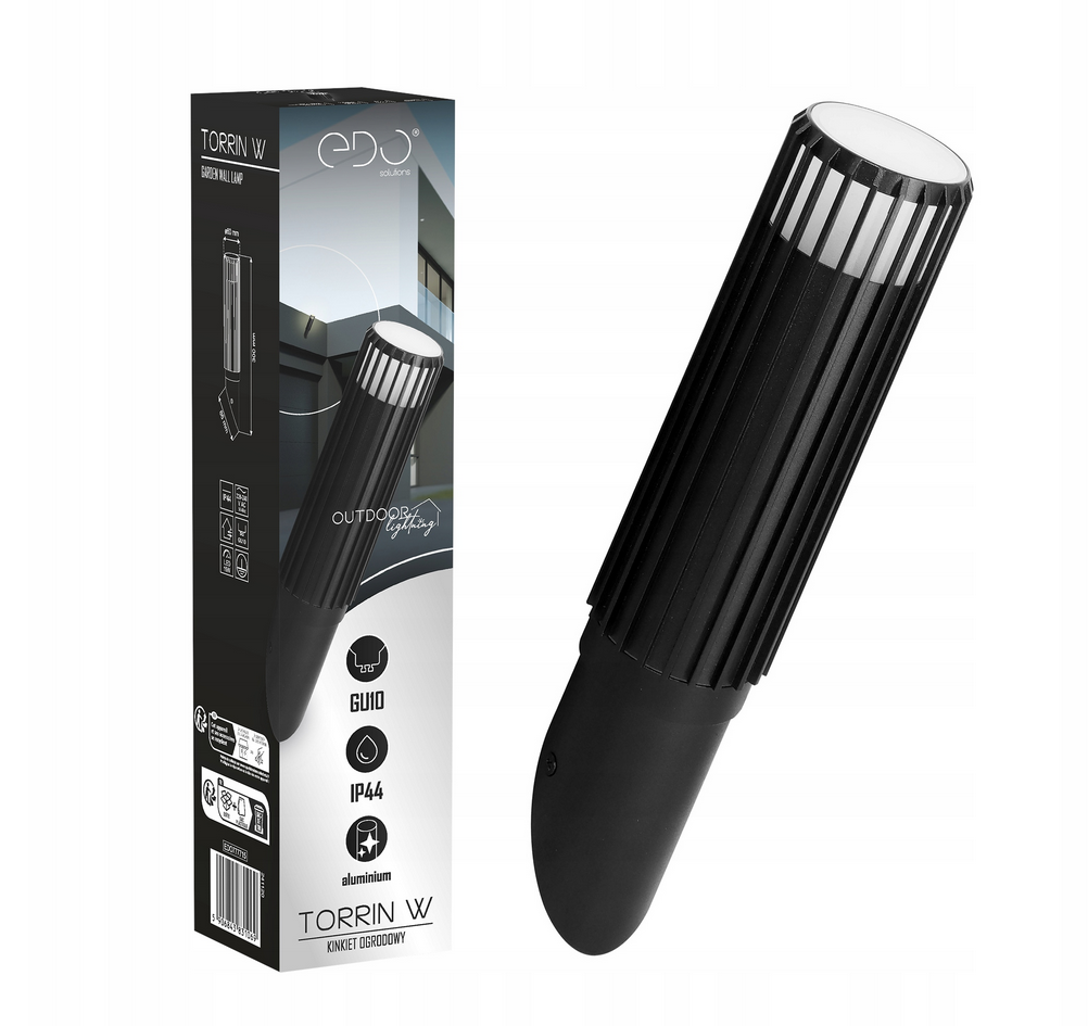 Kinkiet zewnętrzny TORRIN W, IP44, GU10, 220-240V, czarna EDO777715 EDO Solutions