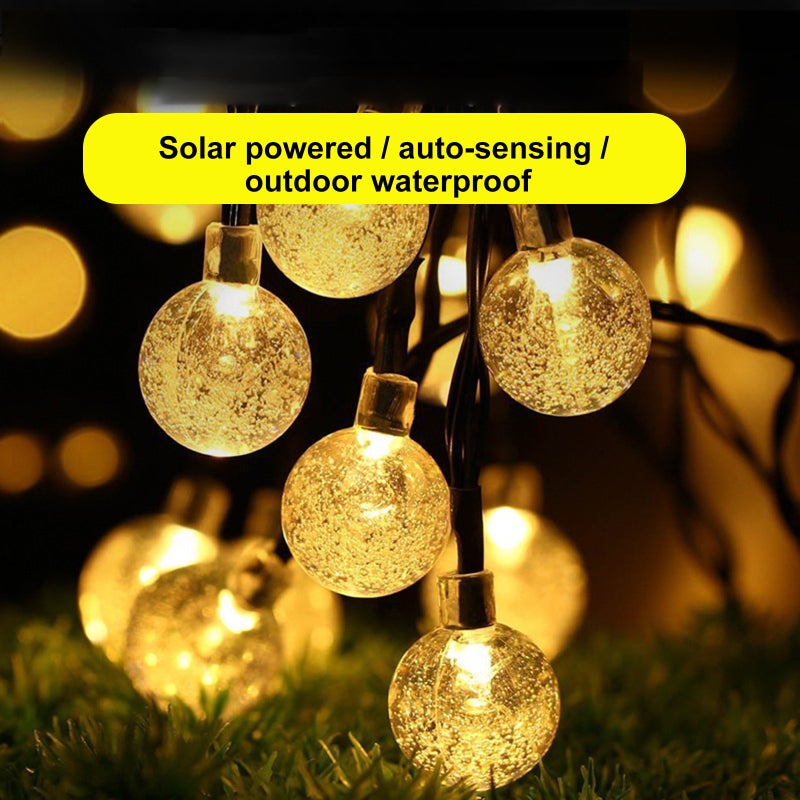 Solar Bubble Ball Light String LED Crystal Ball Lantern extérieur jardin Wall Tree Light Lawn Lantern - 6