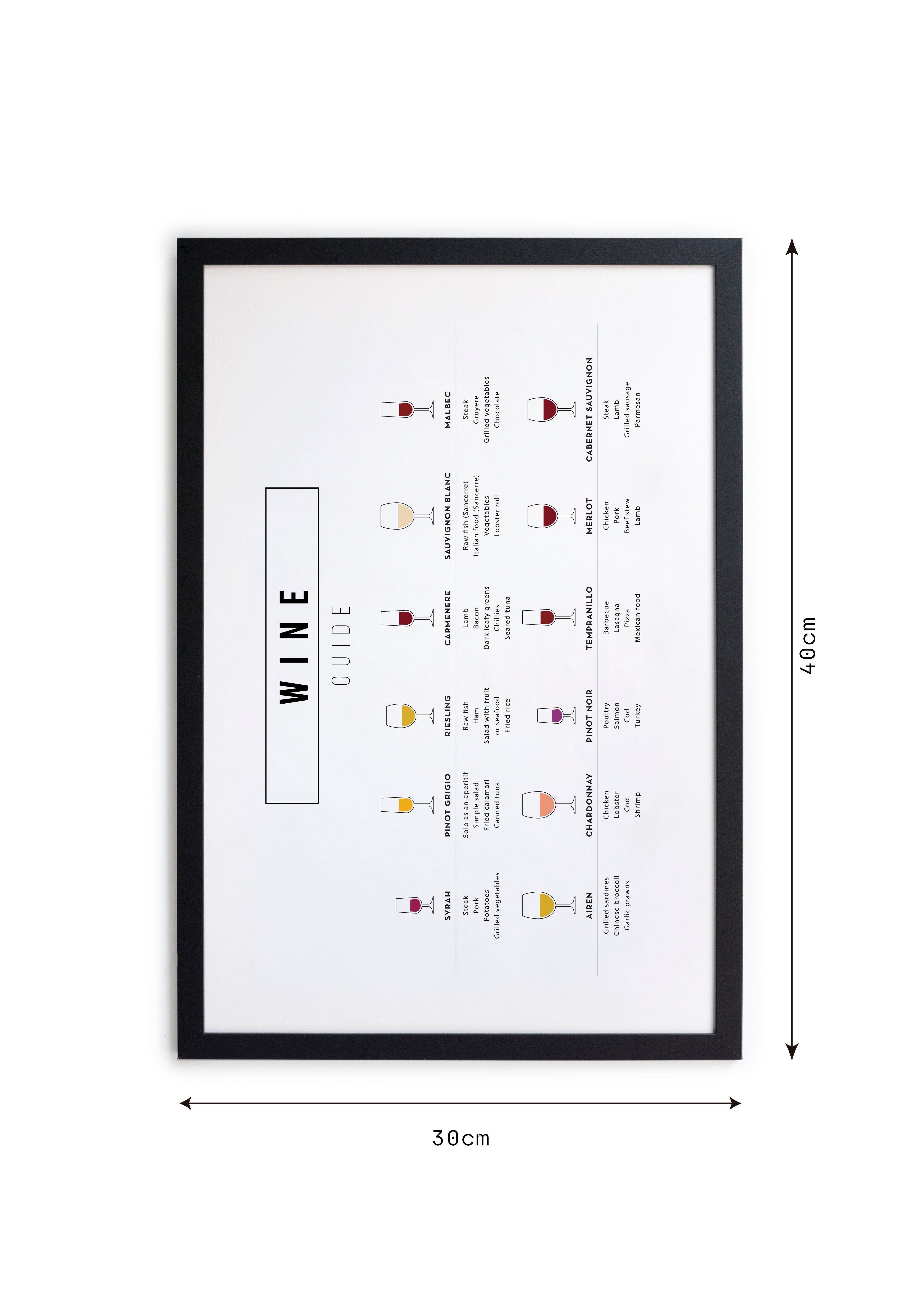 Cadre avec cadre noir 40x30 Guide des vins - 3