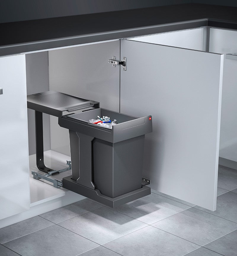 Poubelle de cuisine coulissante encastrable sous évier 20L Hailo Solo Automatique - 2