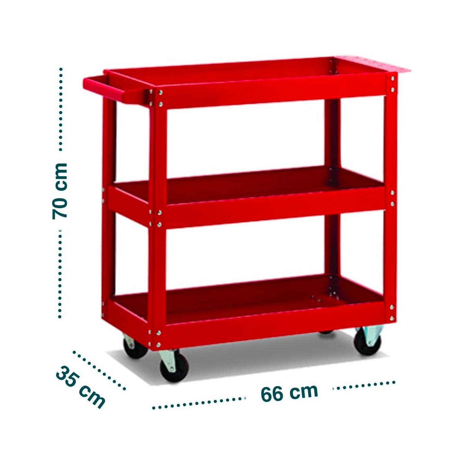 Garden Friend Carrello portautensili 3 piani c/ruote Misure 70x35x73 H cm - 5