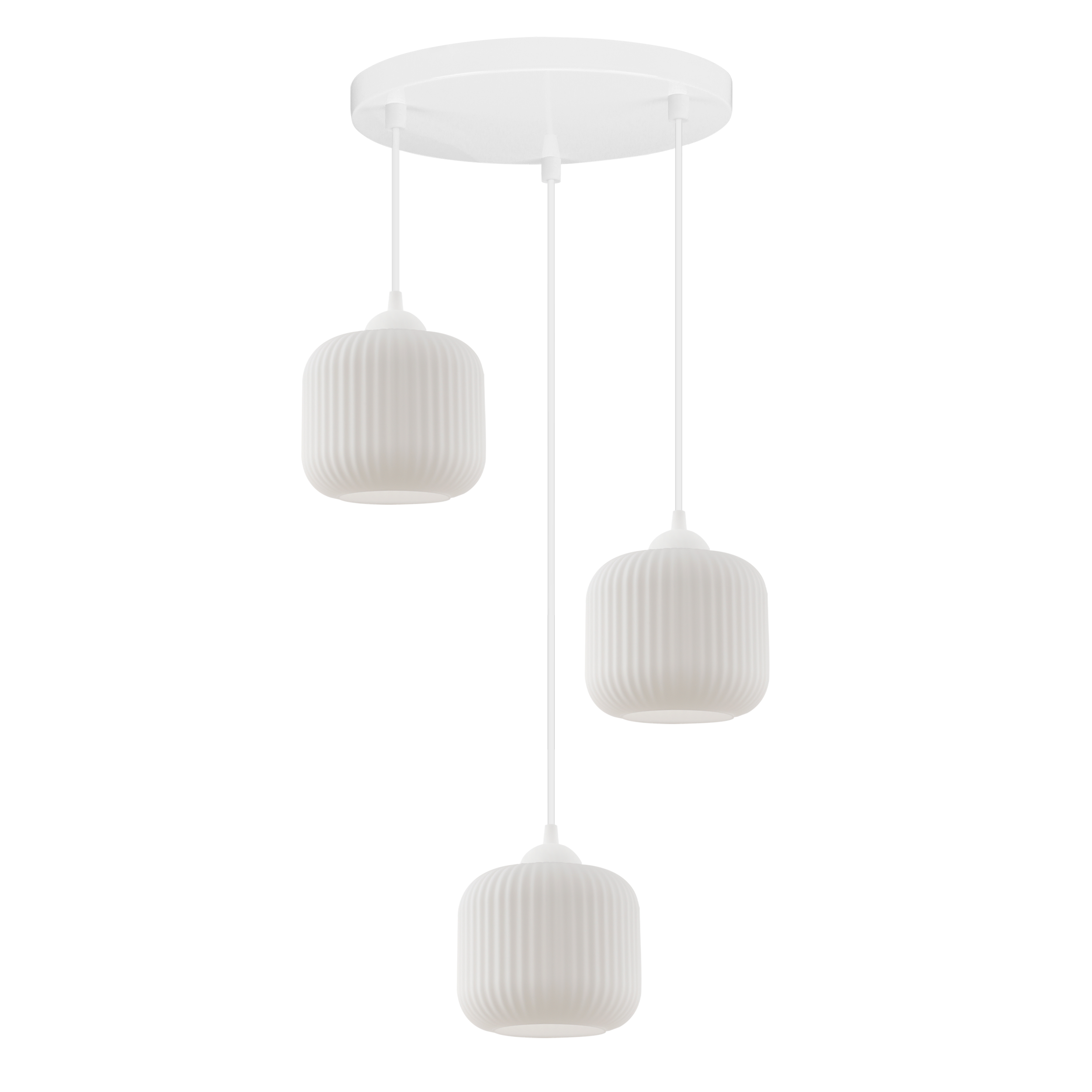 Lampa sufitowa wisząca Riffle loft 3xE27 klosz walec biały Light Home LH - 2