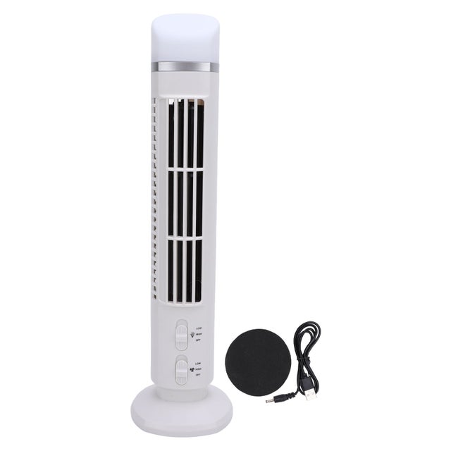 Sans pales Tower ventilateur portable vitesse réglable espace économie USB bureau sans pales ventilateur avec lumière pour maison chambre bureau blanc
