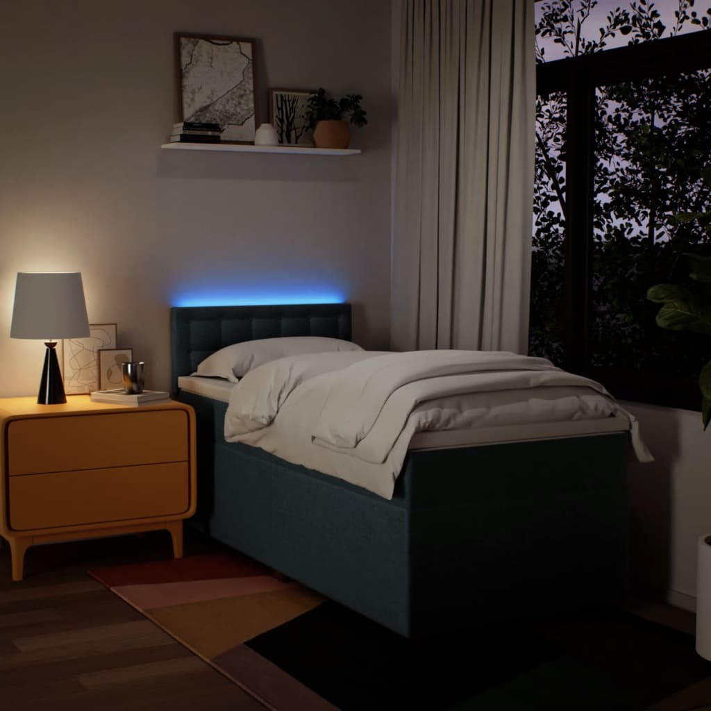 Sommier à lattes de lit avec matelas Bleu 80x200 cm Tissu - 5