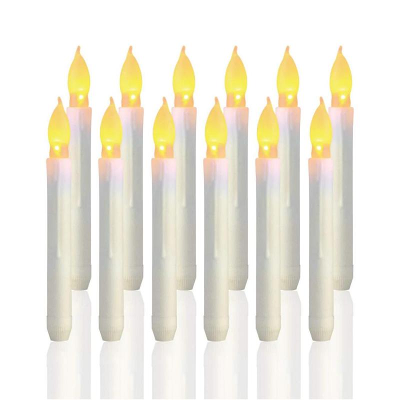 6 PièCes SéRies LED Bougie Conique Pour Le DîNer, Scintillement Sans Flamme Conique à Piles ParamèTres De Table Mariages